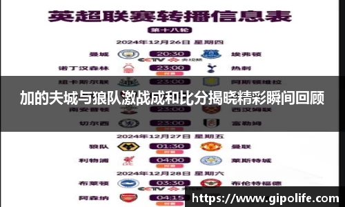 加的夫城与狼队激战成和比分揭晓精彩瞬间回顾
