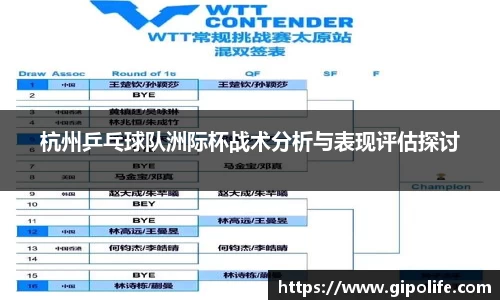 杭州乒乓球队洲际杯战术分析与表现评估探讨