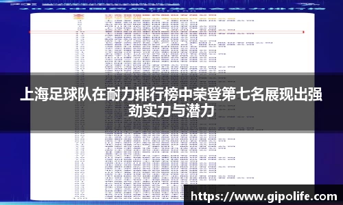 上海足球队在耐力排行榜中荣登第七名展现出强劲实力与潜力